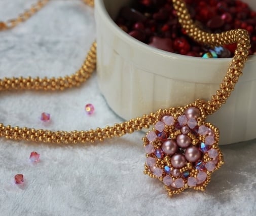 Pink and Gold Ninouk pendant