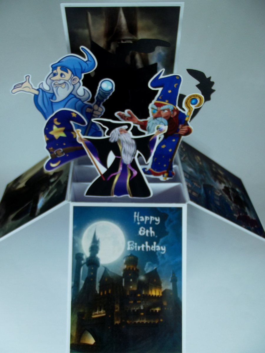 Boys 8th Birthday Card With Wizards