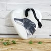 Sighthound Ceramic Heart Decoration - dog dad, greyhound, lurcher, dog mum