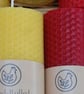 Pair of Red Hand Rolled Beeswax Taper Candles 15cm-5.9" - Burn Time 4 Hours Each - Image 3