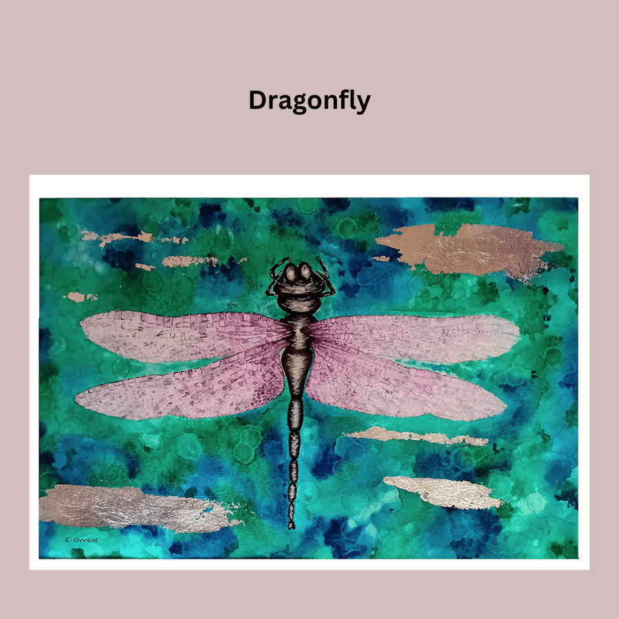Watercolour Dragonfly Original Painting