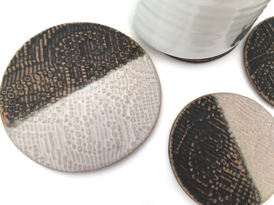 Bespoke ceramic coasters, tea pot stand, handma... - Folksy