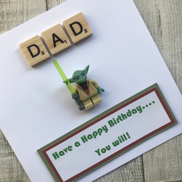 Personalised Yoda Father's Day Anniversary Birthday Card - Star Wars