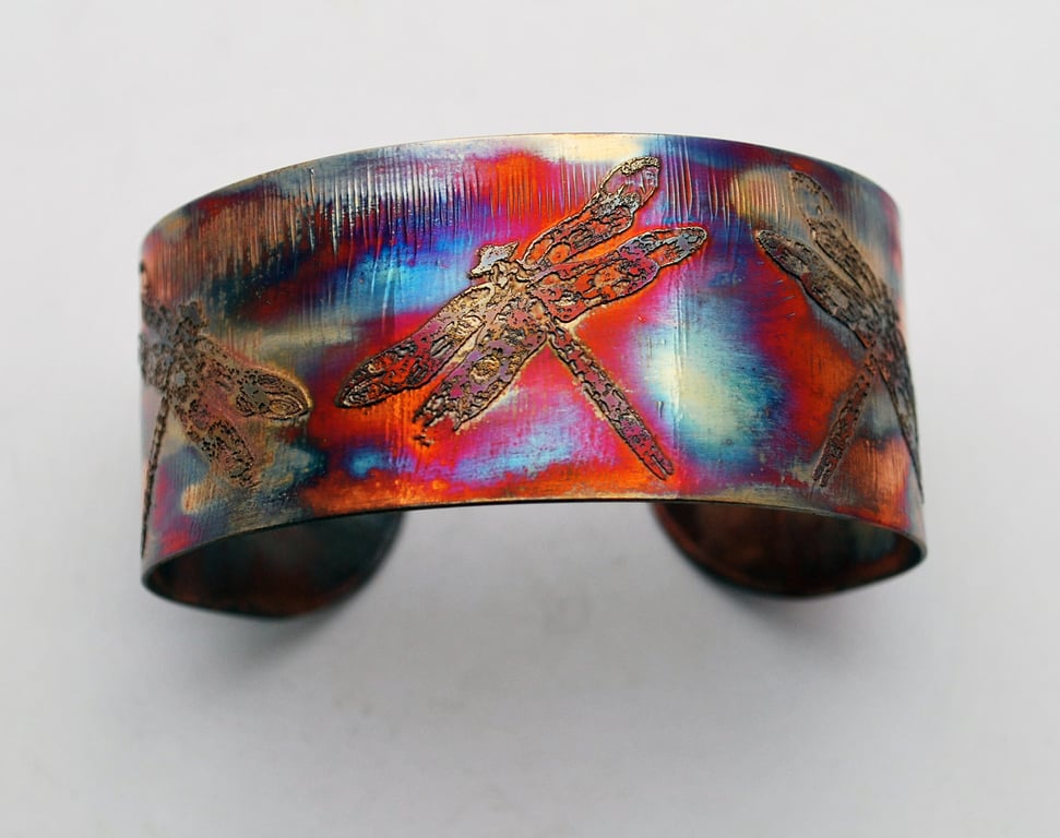 Medium copper dragonfly cuff