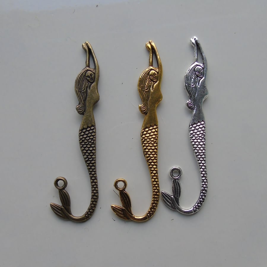 Set of 3 metal mermaid bookmarks 