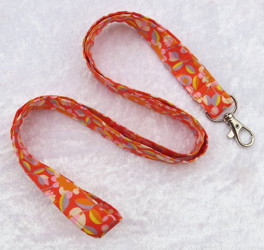 Liberty Tana Lawn lanyard, with swivel lobster clip, organic lawn