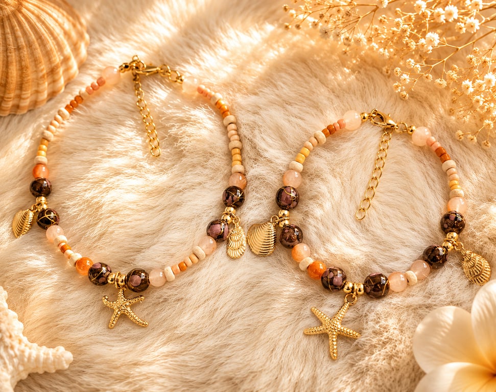 Coastal-inspired Bracelet and Anklet Set 