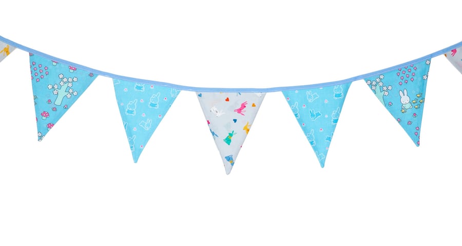 Blue Bunnies Design Bunting. Bunny Garland, Nurseries, Children's Bedroom