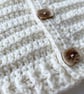 Rib Cardigan 100% Merino Wool Off White  - Image 4