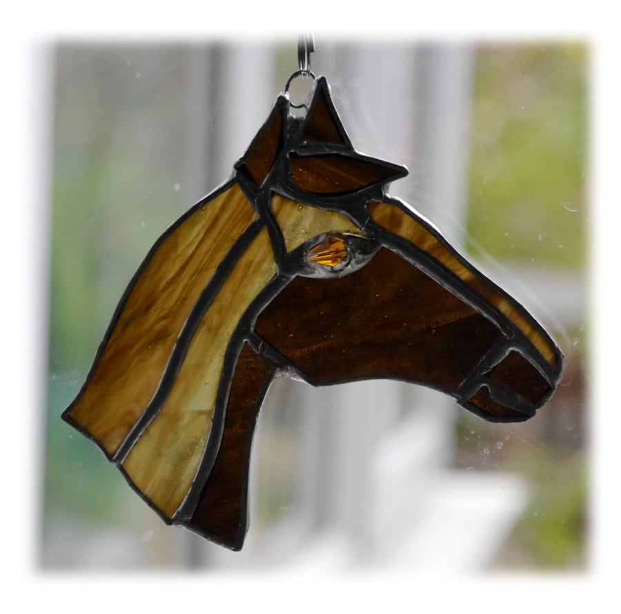 Horse Suncatcher Stained Glass Horsehead Bay 083