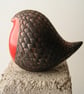 Textured raku fired round robin - Image 1