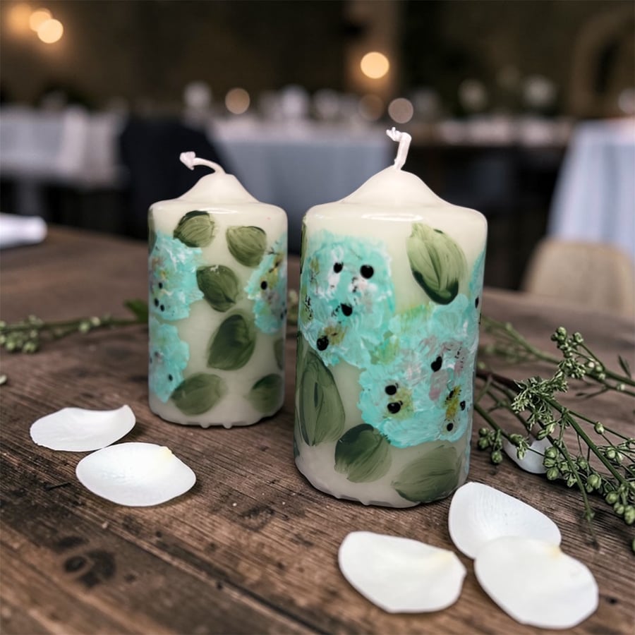 7cm ivory pillar candle green hydragena