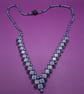 Handmade Beaded Dip front necklace in Silver