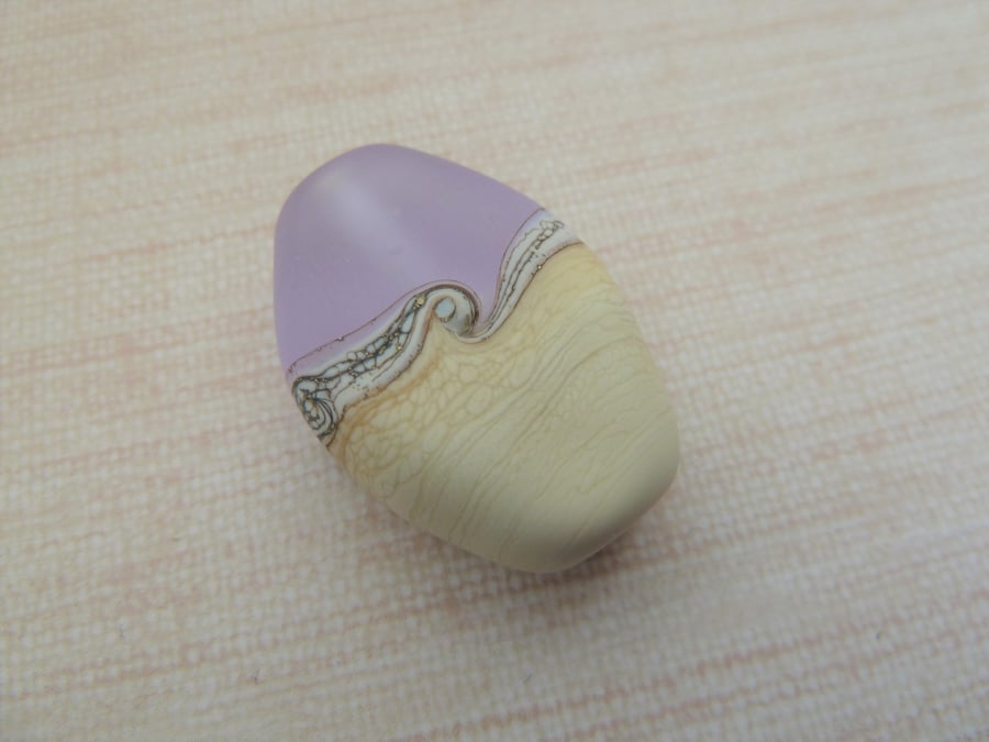 lampwork glass lilac frosted focal bead