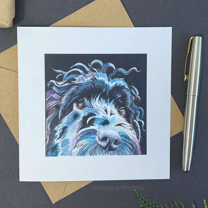 Black Cockapoo Card - Blank for any occasion.