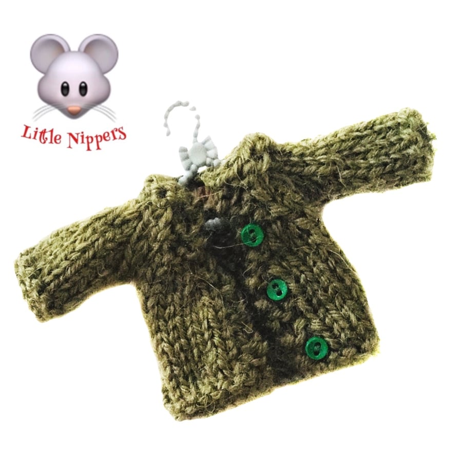 Reserved for Diana - Olive Green Cardigan to fit the Little Nippers