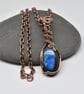 Wire Wrapped Blue Labradorite and Copper One of a Kind Pendant - Image 2