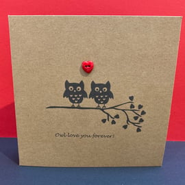 Owl Valentine Card- Valentine's Day Card