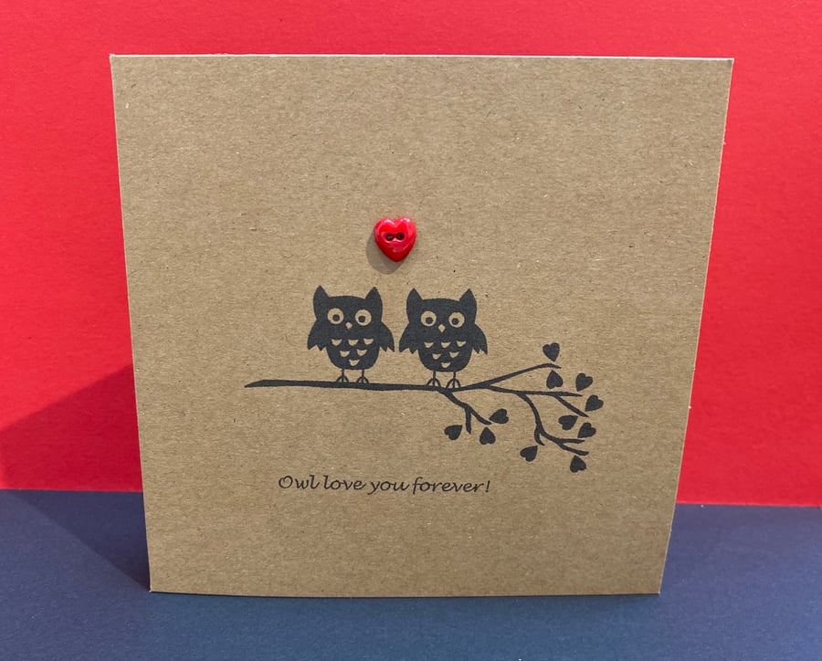Owl Valentine Card- Valentine's Day Card