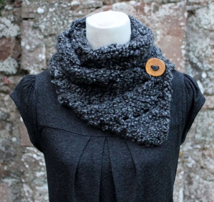 Womens gray knit scarf, gift guide for her