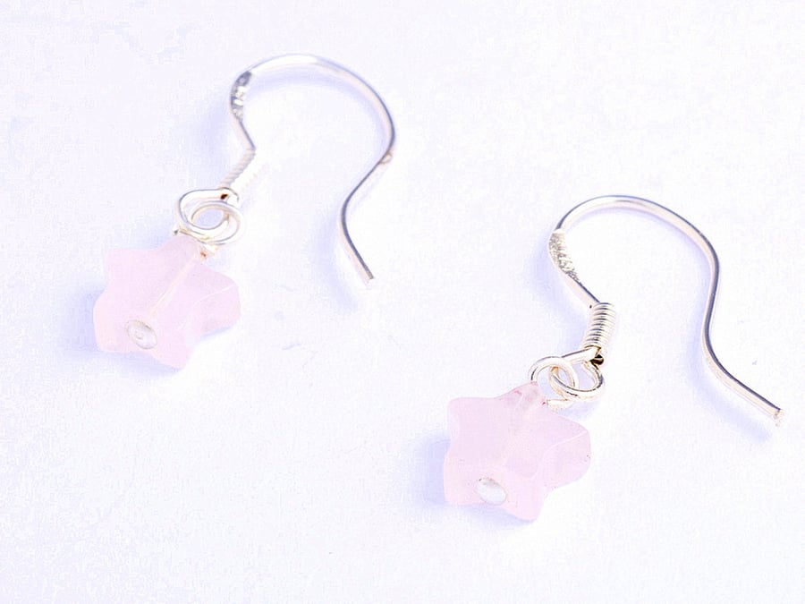  Rose Quartz Mini Stars Earrings
