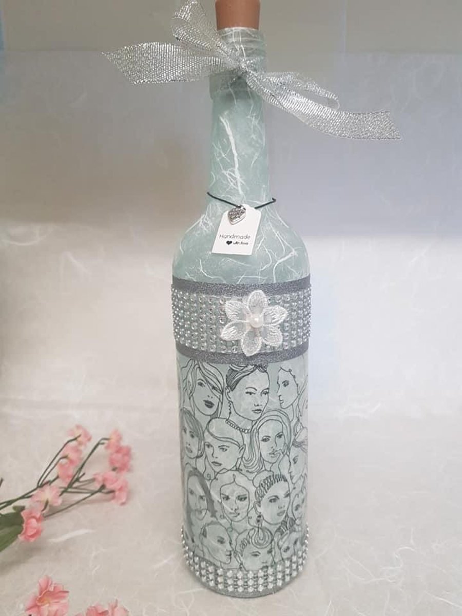 Womens Decoupage light bottle