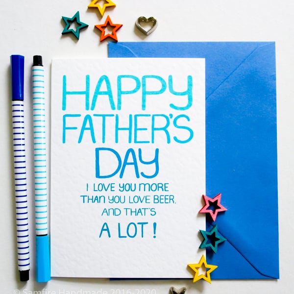 Happy Father's Day I Love You More than You Love BEER card for Fathers Day