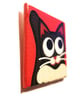 Black and White Cat Magnet - hand painted red magnet, cat lover gift - Image 4