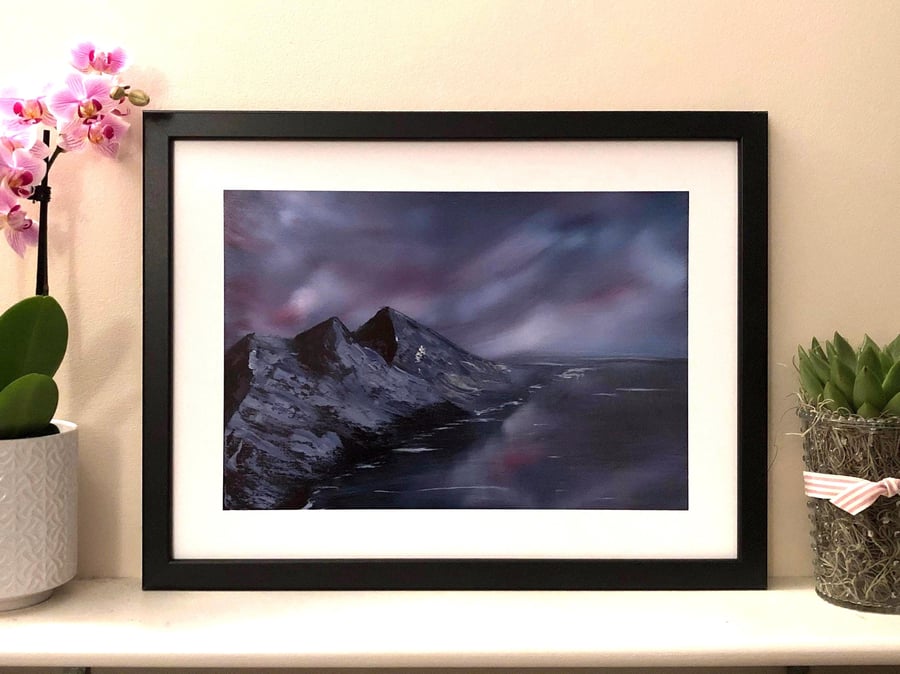 Troubled Sky Fine Art Giclée Print – Colourful Mountain Landscape