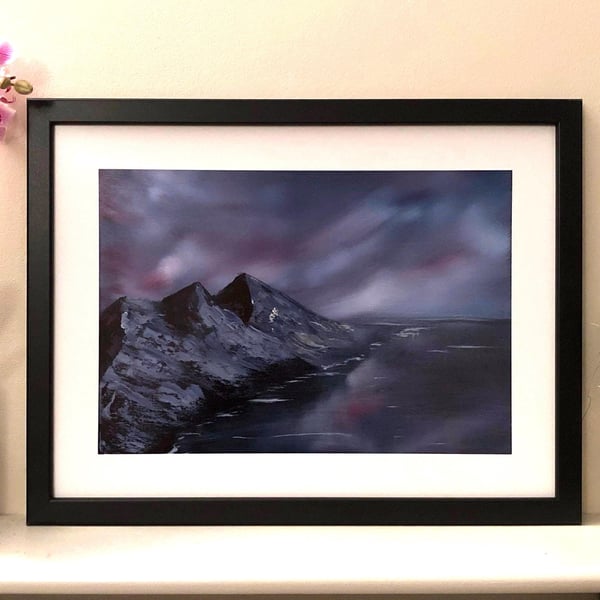 Troubled Sky Fine Art Giclée Print – Colourful Mountain Landscape