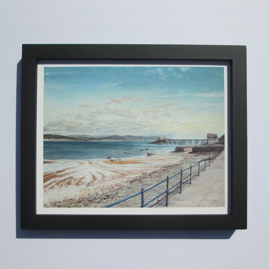 Framed Seascape Fine Art Print - Mumbles Pier - Welsh Coast Seaside Scene