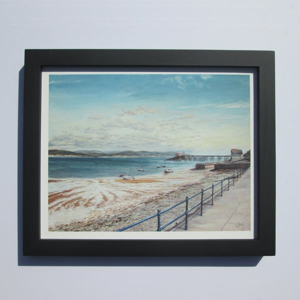 Framed Seascape Fine Art Print - Mumbles Pier - Welsh Coast Seaside Scene