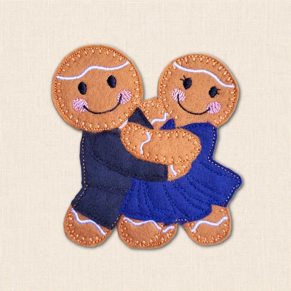 Ballroom Dancing Gingerbread Couple - Embroidered Dance Keepsake