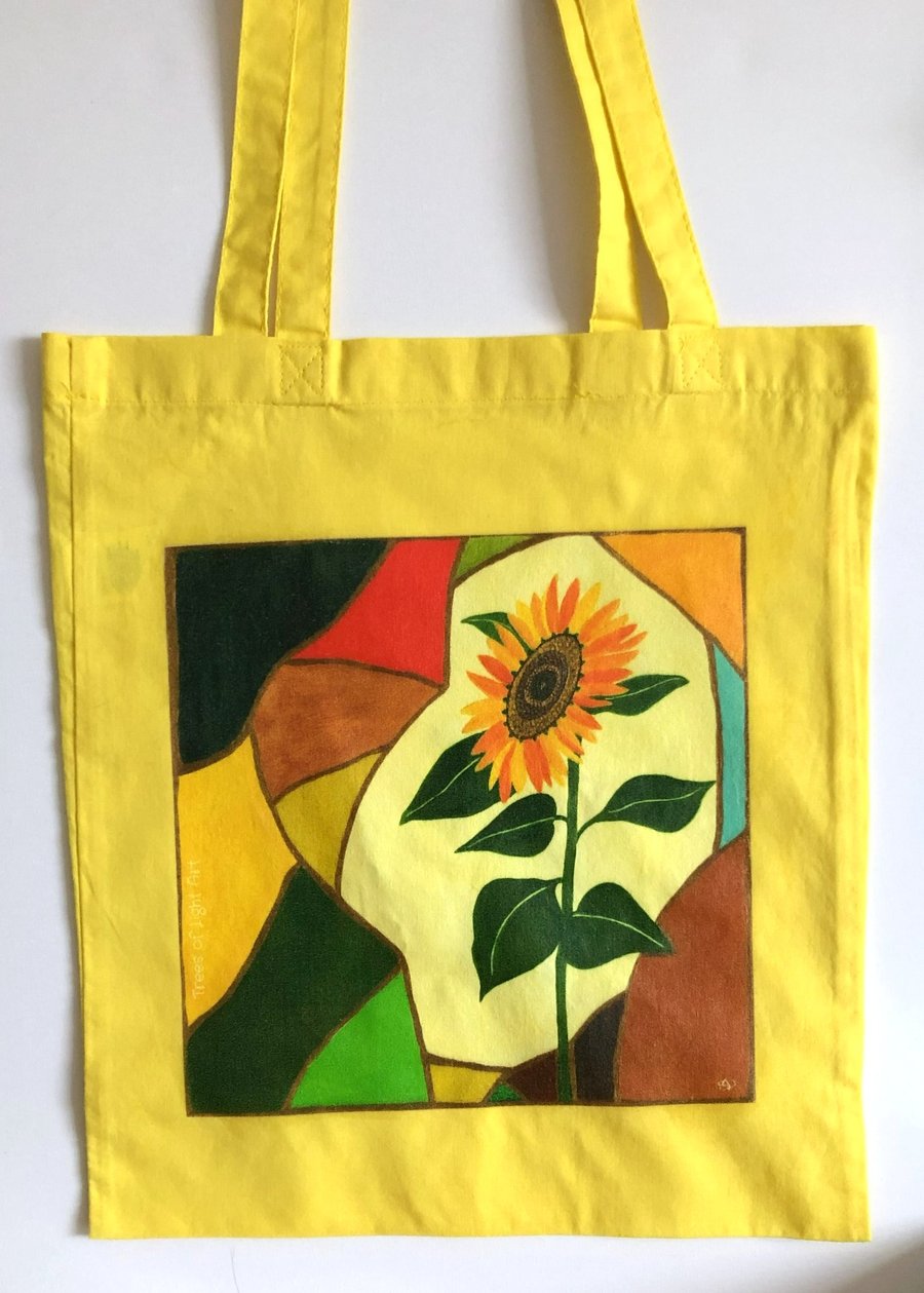 Joyous Tote bag. Fabulous coloured tote printed with Sunflower design