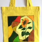 Joyous Tote bag. Fabulous coloured tote printed with Sunflower design
