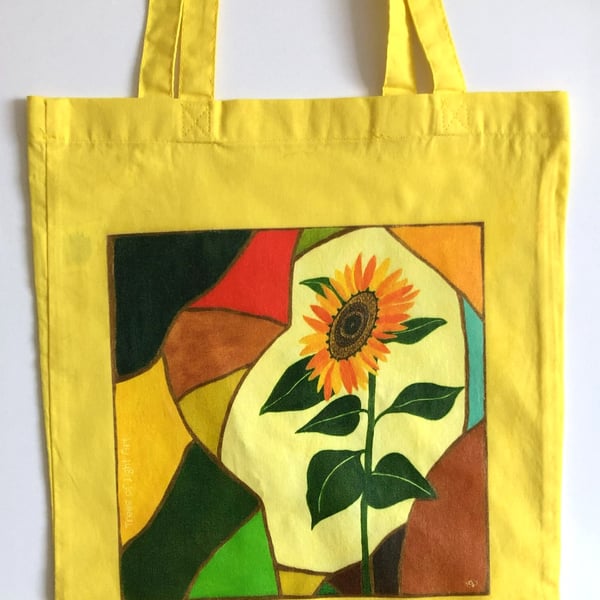 Joyous Tote bag. Fabulous coloured tote printed with Sunflower design