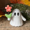 Ceramic ghost with flower