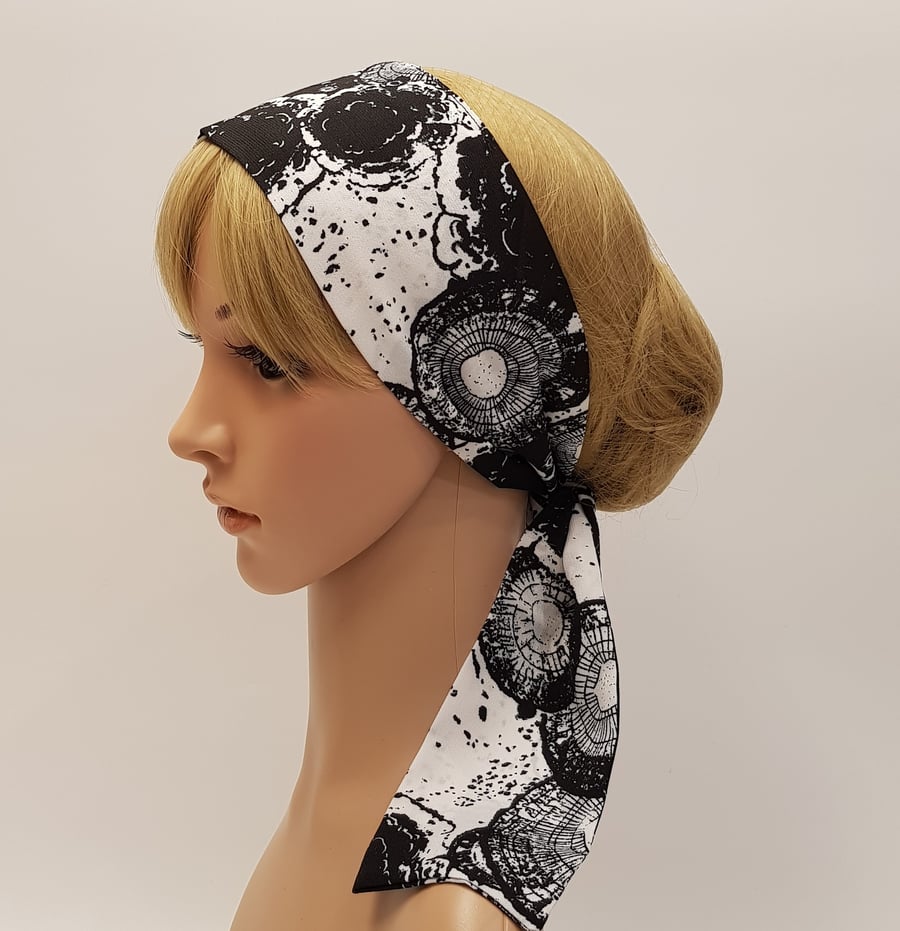 Hair band, self tie hair scarf, long head scarf, pin up hair tie, bandanna