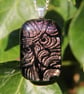 Fairy Wing Dichroic Glass Pendant: Rose Gold Fused Glass Necklace F47 - Image 5