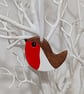 Clay robin decoration,  garden bird hanging decoration, memorial robin - Image 1