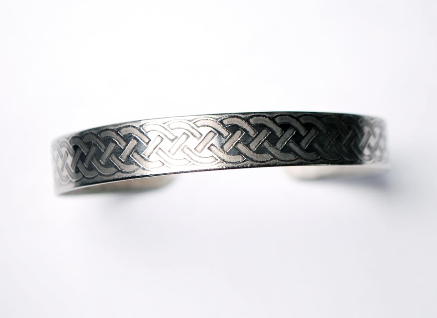 Steel celtic knot cuff band bracelet