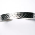 Steel celtic knot cuff band bracelet