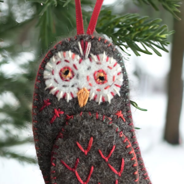 Felt Hanging Decoration for an Owl Lover