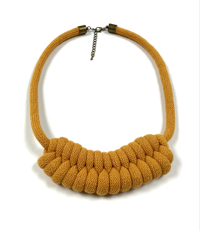  Mustard Textile Rope Necklace