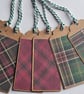 Pack of 6 Simple Tartan Patterns Christmas Gift Tags