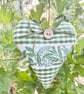 GREEN GINGHAM HEART - Herbs - Heart of the Month for August