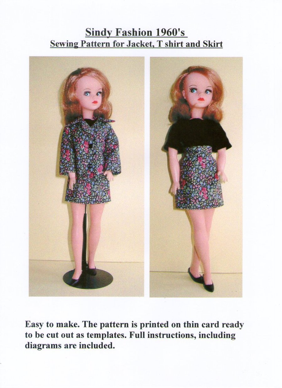 Sindy Sewing Pattern for 1960'sJacket, T shirt and Skirt