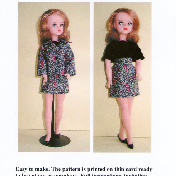 Sindy Sewing Pattern for 1960'sJacket, T shirt and Skirt