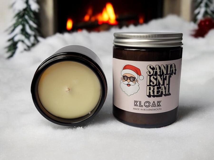 Santa Isn't Real Candle: Funny Christmas Stocking Filler, Secret Santa Gift