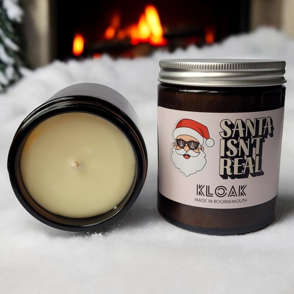 Santa Isn't Real Candle: Funny Christmas Stocking Filler, Secret Santa Gift
